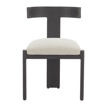 Tiana Outdoor Patio Dining Chair, Black & Beige