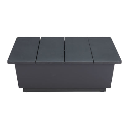 Tien Outdoor Patio Side Table, Black