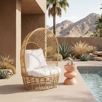 Tressa Outdoor Patio Side Table, Terracotta