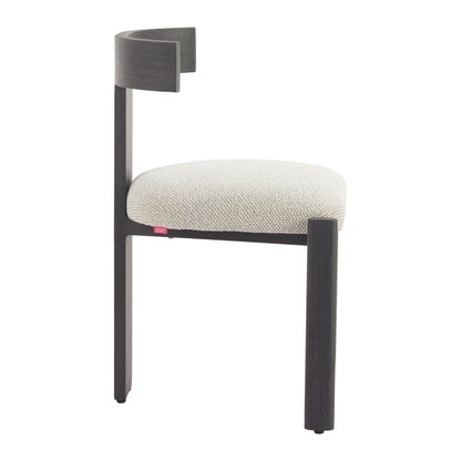 Tiana Outdoor Patio Dining Chair, Black & Beige