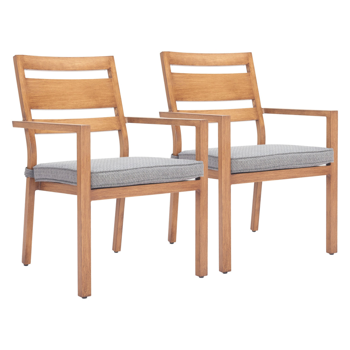 Rader Outdoor Patio Dining Chair, Set of 2, Natural