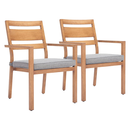 Rader Outdoor Patio Dining Chair, Set of 2, Natural