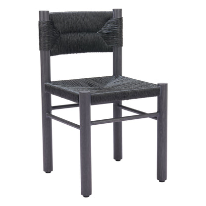 Iska Outdoor Patio Dining Chair, Set of 2, Black