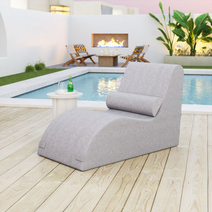 Luanda Outdoor Patio Chaise Lounge, Gray