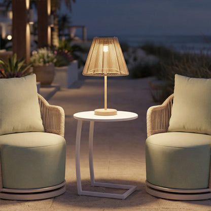Noga Outdoor Patio End Table, White