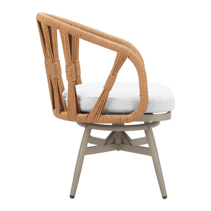Safal Outdoor Patio Swivel Dining Chair, Multicolor