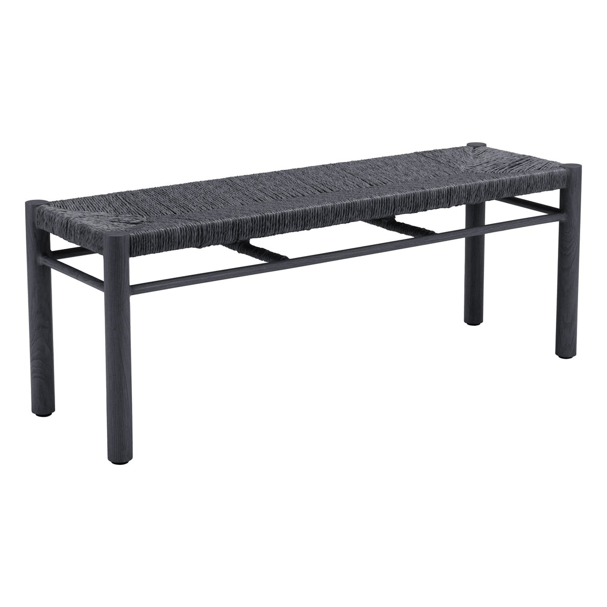 Iska Outdoor Patio Bench, Black