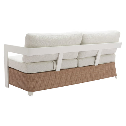 Gelo Outdoor Patio Sofa, White & Brown