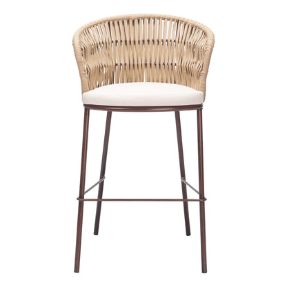 Freycinet Outdoor Patio Barstool, Set of 2, Natural