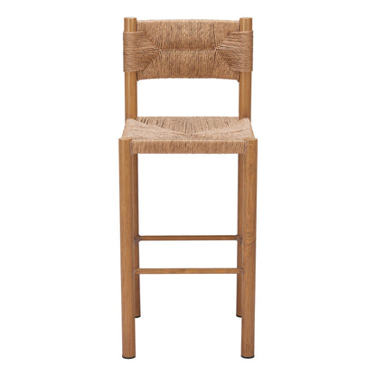 Iska Outdoor Patio Barstool, Set of 2, Natural