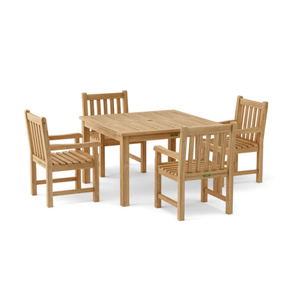Anderson Teak Windsor Classic Armchair 5-Piece Dining Table Set