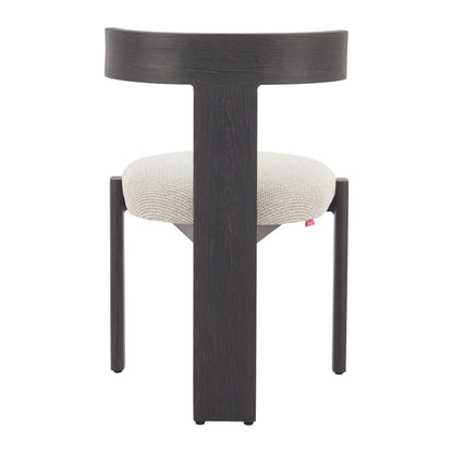 Tiana Outdoor Patio Dining Chair, Black & Beige