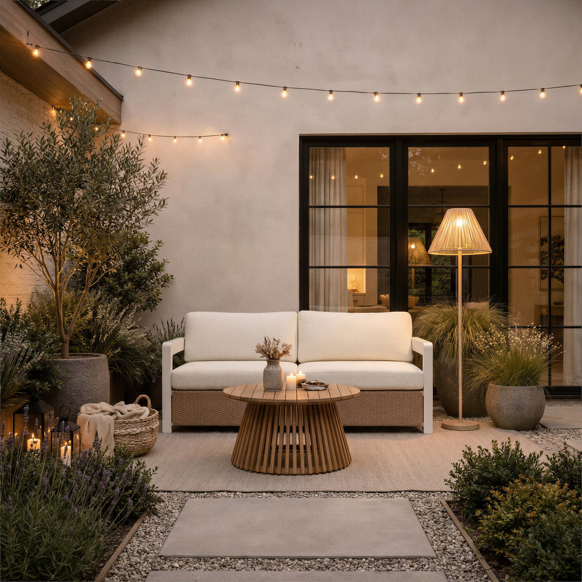 Zahara Outdoor Patio Coffee Table, Natural