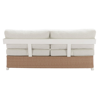 Gelo Outdoor Patio Sofa, White & Brown