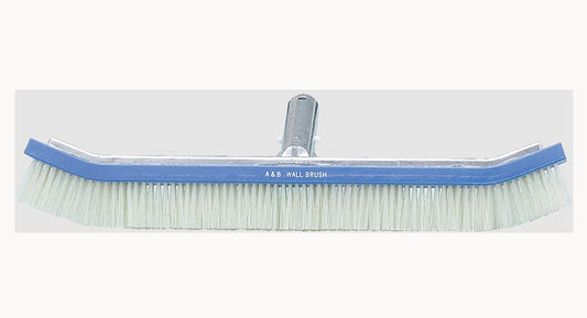 A&B Brush Curved Standard Wall White Pvc Bristle, 18" | 3010