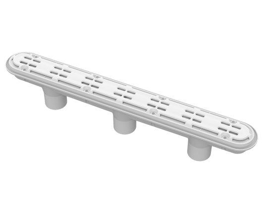 White 32" Channel Drain With 3 Port Sump/Av Anti-Entrapment Suction Outlet Cover (Vgb Series)  | 32CDAV101