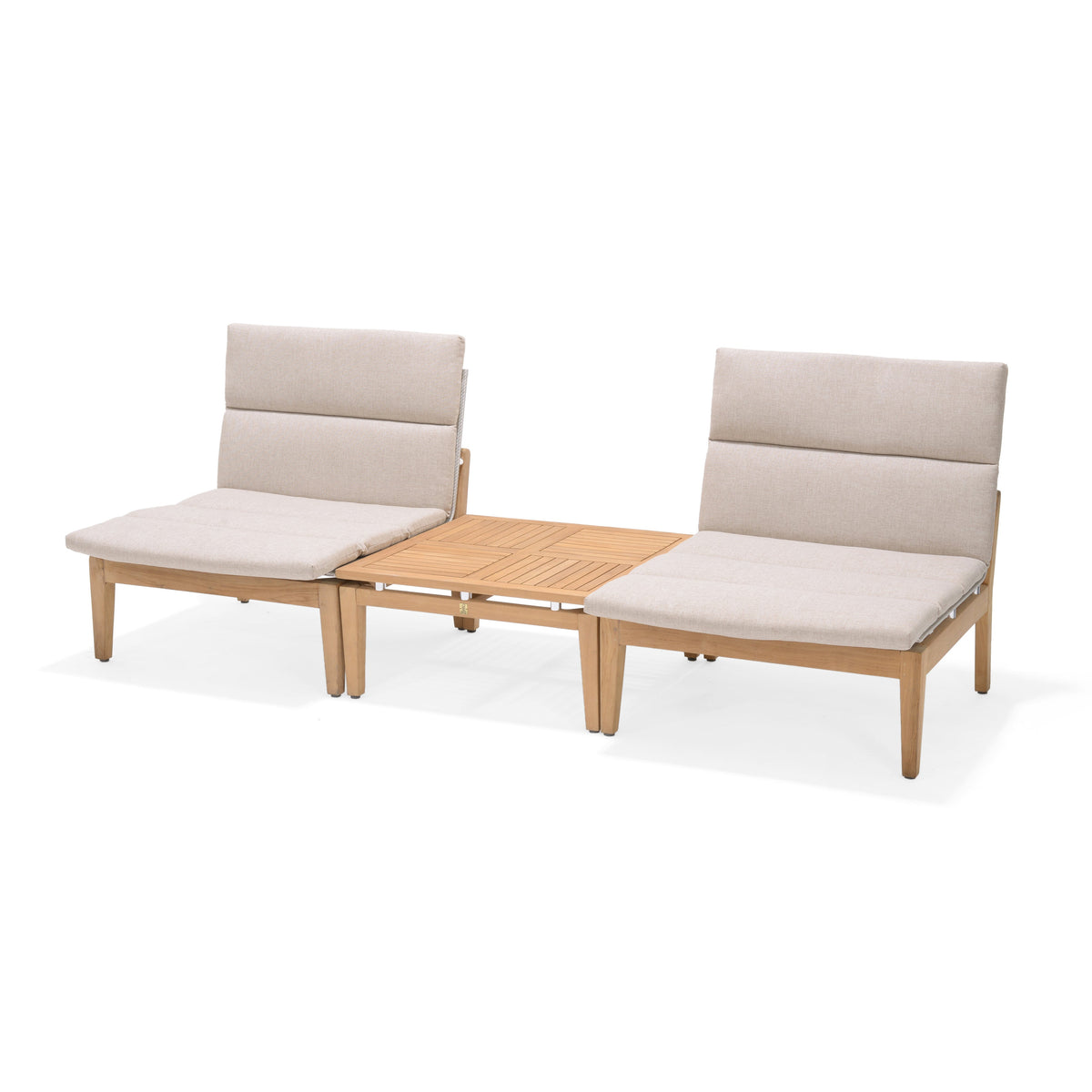 LifestyleGarden Arno Teak Modular 3 Piece Balcony Bistro Set, Light