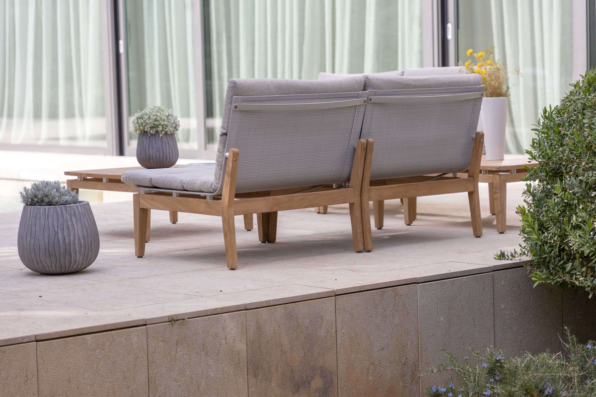 LifestyleGarden Arno Teak Modular 3 Piece Balcony Bistro Set, Light