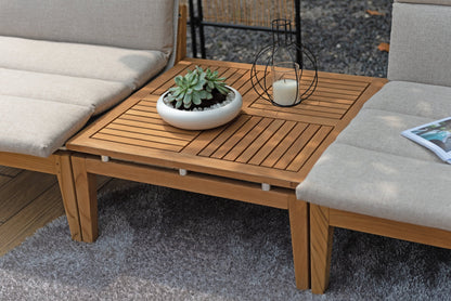 LifestyleGarden Arno Teak Modular 3 Piece Balcony Bistro Set, Light