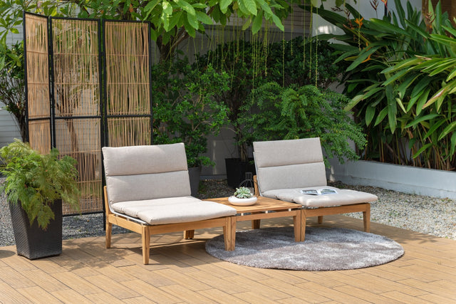 LifestyleGarden Arno Teak Modular 3 Piece Balcony Bistro Set, Light