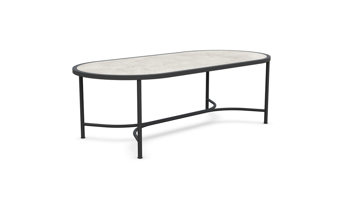 Athens 96" Oval Dining Table, Base Only, Noir