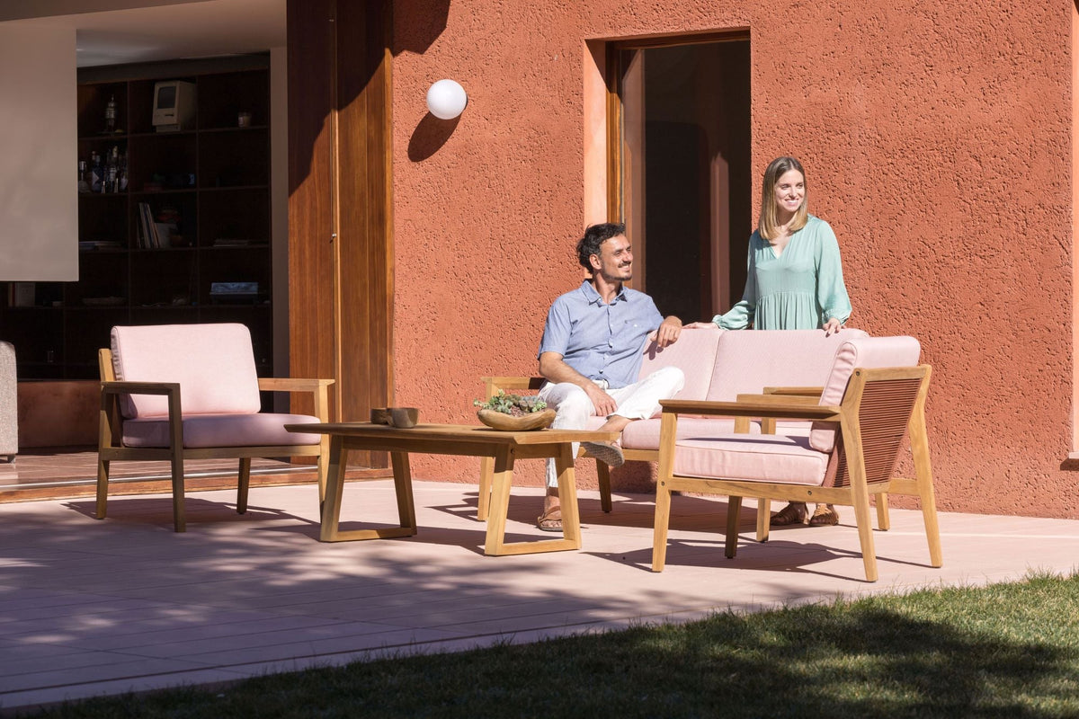 LifestyleGarden Agate Teak and Rope Outdoor Club Chair