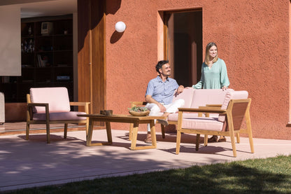 LifestyleGarden Agate Teak and Rope Outdoor Club Chair