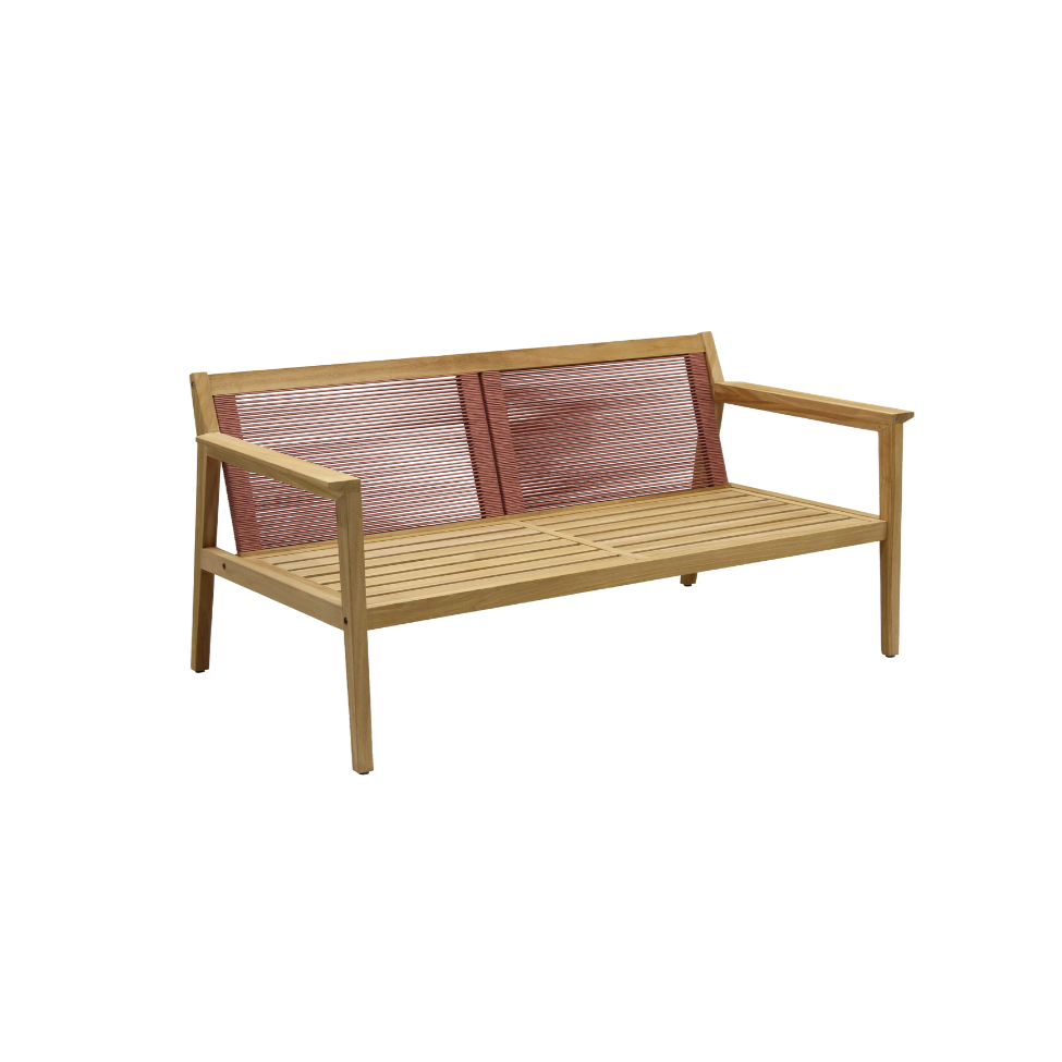 LifestyleGarden Agate Teak and Rope 4 Piece Outdoor Conversation Set