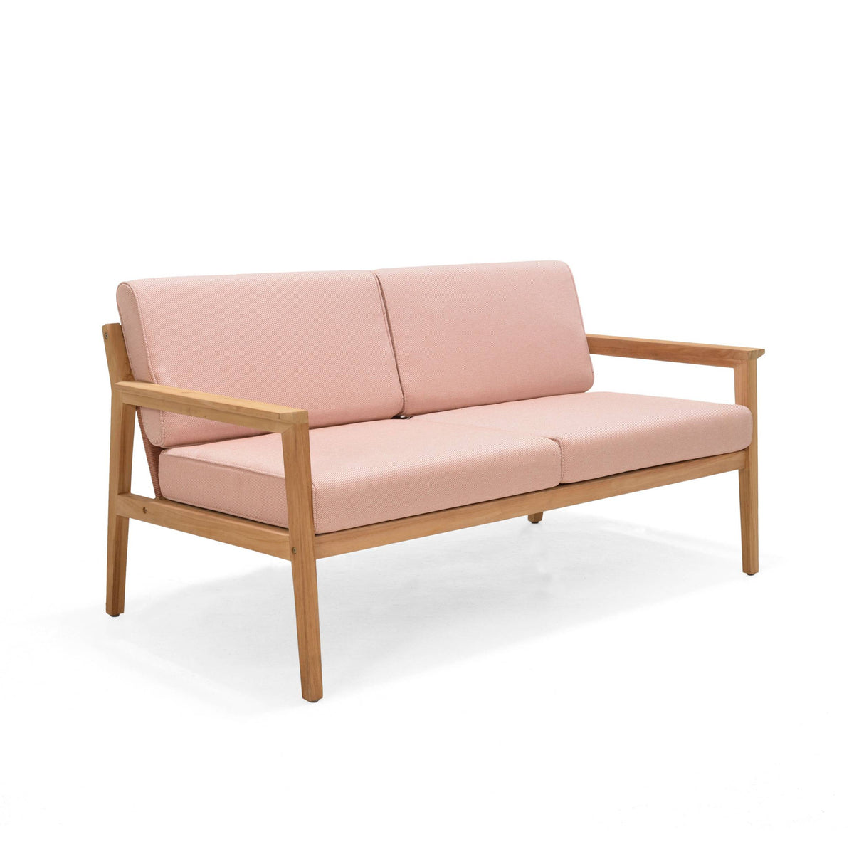 LifestyleGarden Agate Teak and Rope Outdoor Sofa, 2 Seat