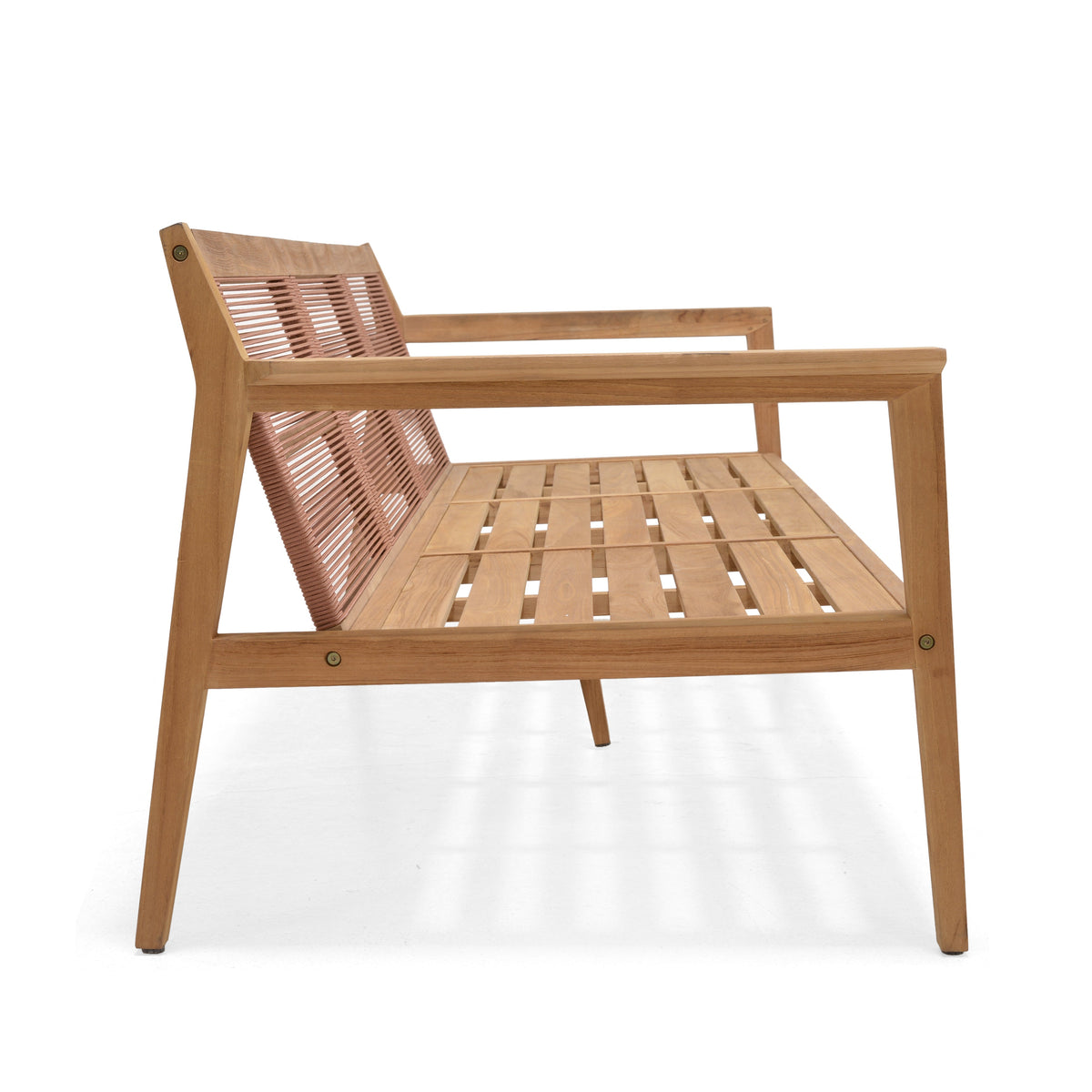 LifestyleGarden Agate Teak and Rope Outdoor Sofa, 3 Seat