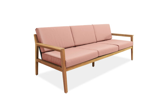 LifestyleGarden Agate Teak and Rope Outdoor Sofa, 3 Seat