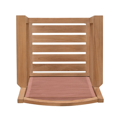 LifestyleGarden Agate Teak and Rope Outdoor Dining Armchair, Terracotta