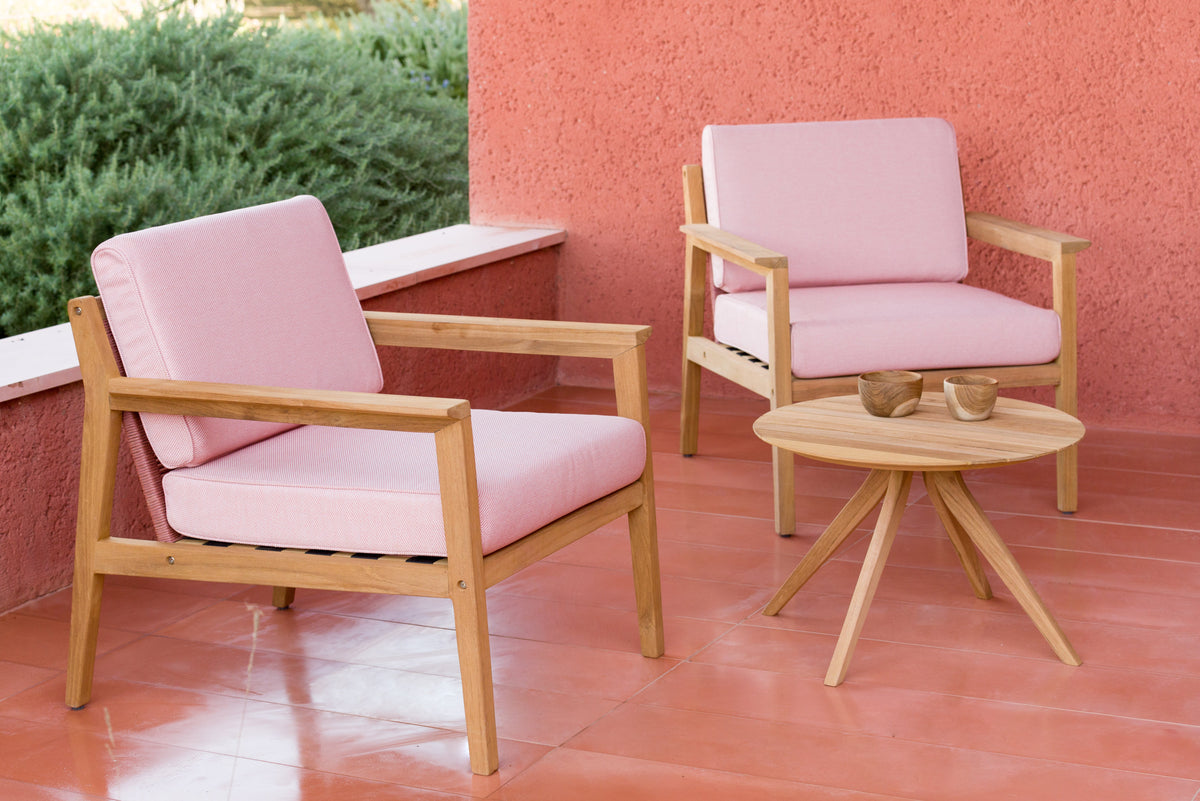 LifestyleGarden Agate Teak and Rope Outdoor Club Chair