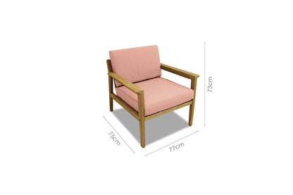 LifestyleGarden Agate Teak and Rope Outdoor Club Chair