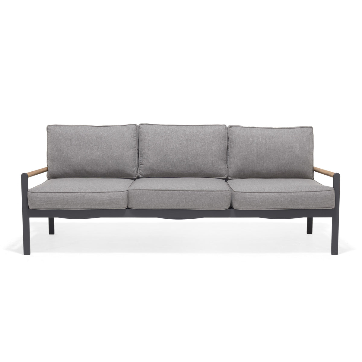 LifestyleGarden Amber Teak and Aluminum Outdoor Sofa, 3 Seat