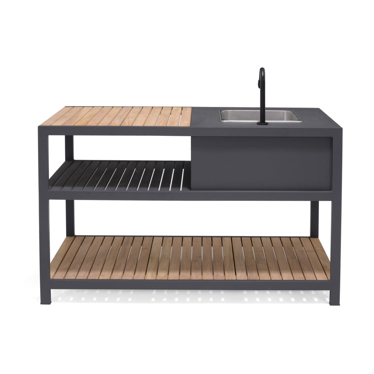 LifestyleGarden Amber Teak and Aluminum Outdoor Kitchen with Sink
