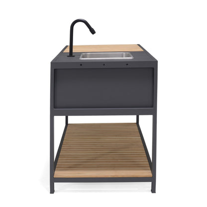 LifestyleGarden Amber Teak and Aluminum Outdoor Kitchen with Sink