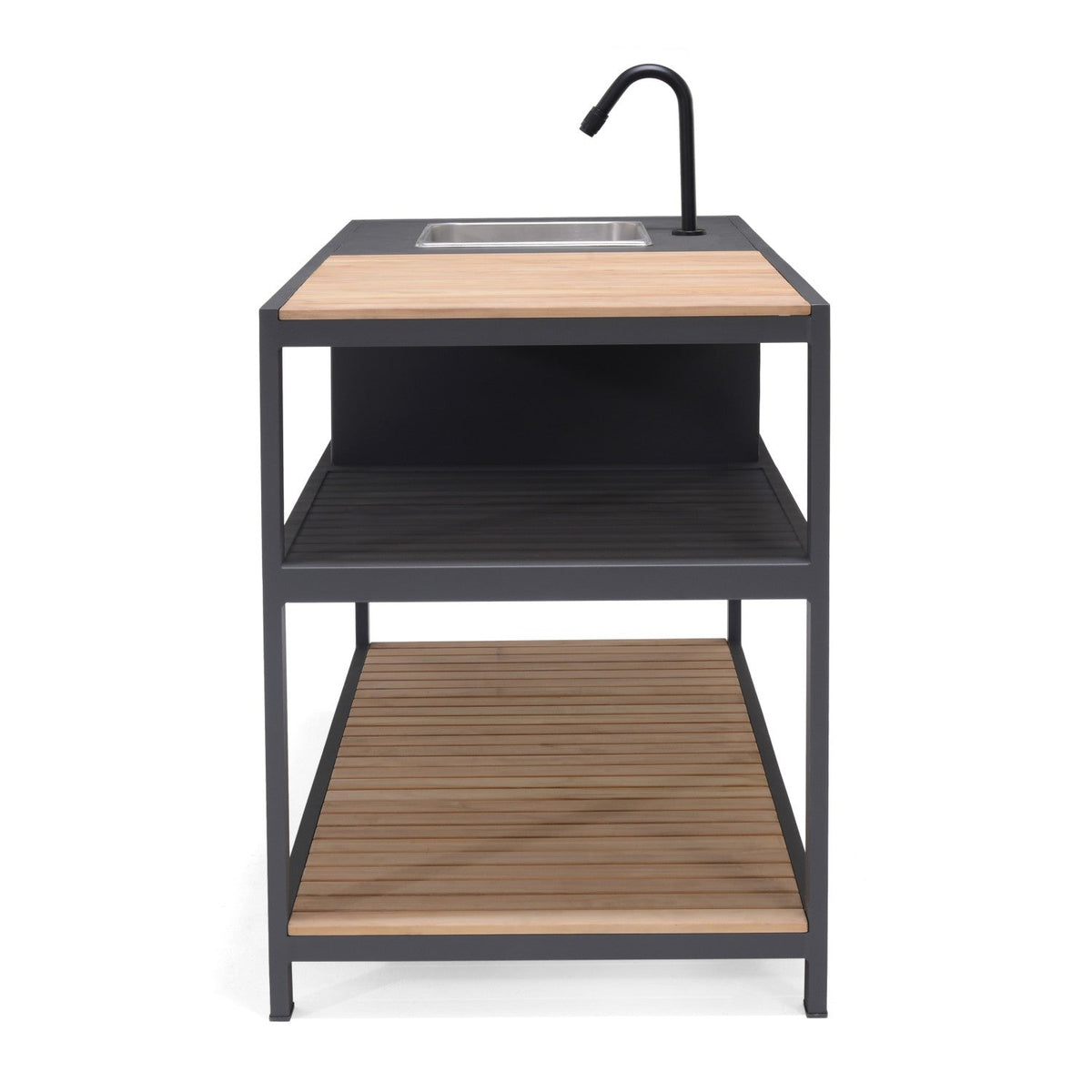 LifestyleGarden Amber Teak and Aluminum Outdoor Kitchen with Sink