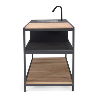 LifestyleGarden Amber Teak and Aluminum Outdoor Kitchen with Sink