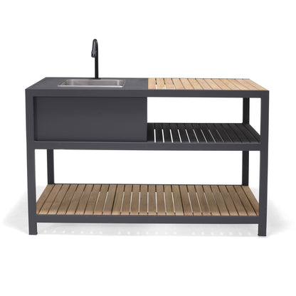 LifestyleGarden Amber Teak and Aluminum Outdoor Kitchen with Sink