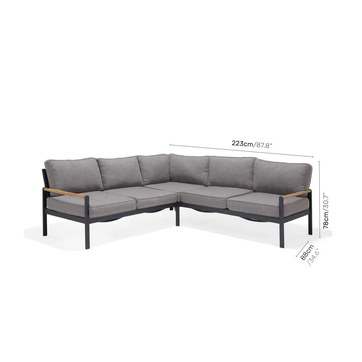 LifestyleGarden Amber 4 Piece Outdoor Corner Sofa Set with Kitchen
