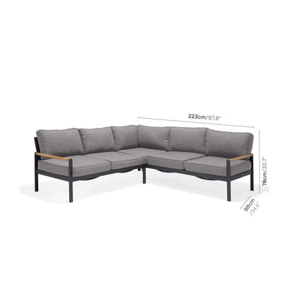 LifestyleGarden Amber 4 Piece Outdoor Corner Sofa Set with Kitchen