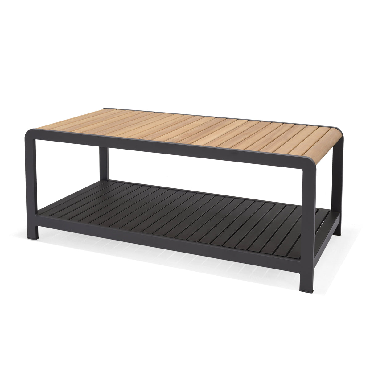 LifestyleGarden Amber Teak and Aluminum Rectangular Outdoor Coffee Table