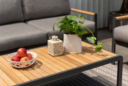 LifestyleGarden Amber Teak and Aluminum Rectangular Outdoor Coffee Table