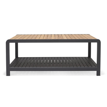 LifestyleGarden Amber Teak and Aluminum Rectangular Outdoor Coffee Table