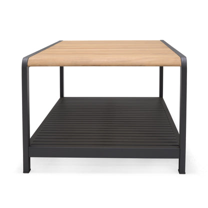 LifestyleGarden Amber Teak and Aluminum Rectangular Outdoor Coffee Table