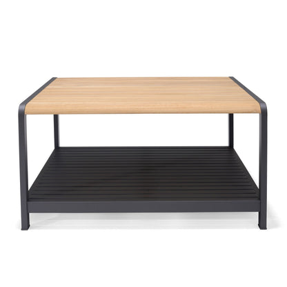 LifestyleGarden Amber Teak and Aluminum Square Outdoor Coffee Table