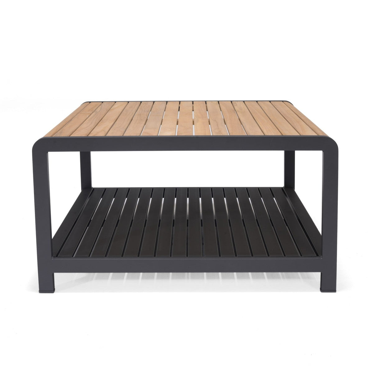 LifestyleGarden Amber Teak and Aluminum Square Outdoor Coffee Table