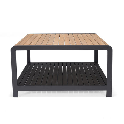 LifestyleGarden Amber Teak and Aluminum Square Outdoor Coffee Table