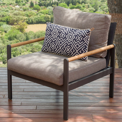 LifestyleGarden Amber Teak and Aluminum Outdoor Club Chair